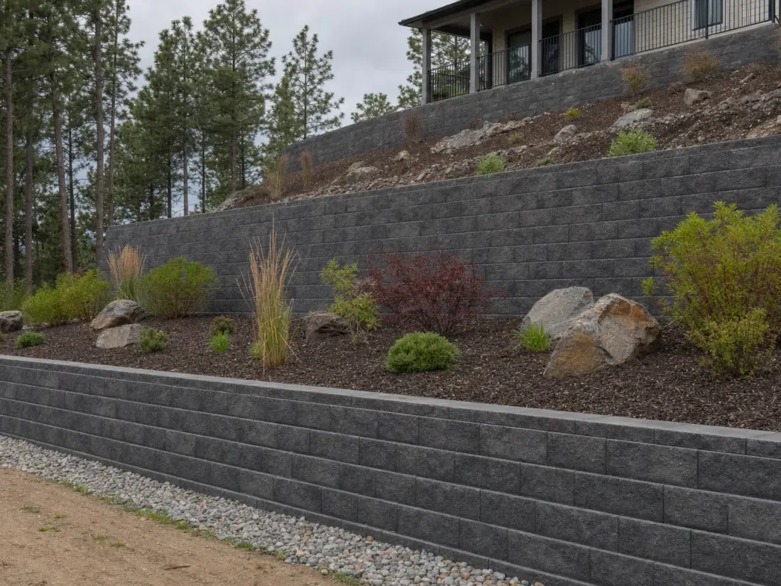 Terraced multi-tier — retaining walls